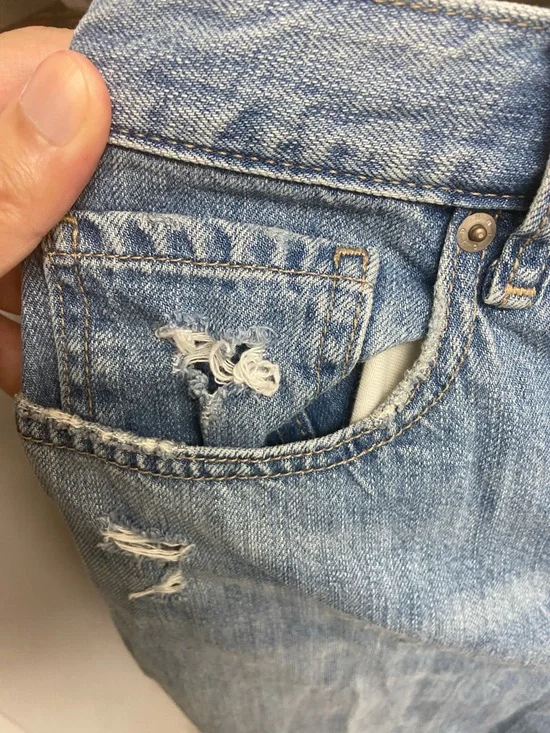 Uniqlo Light Blue Relaxed Distressed Women's Jeans - Picture 5 of 7